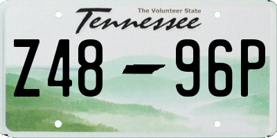 TN license plate Z4896P