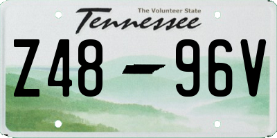 TN license plate Z4896V