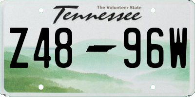 TN license plate Z4896W