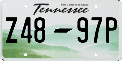 TN license plate Z4897P