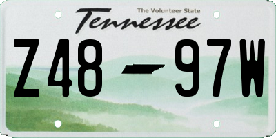 TN license plate Z4897W