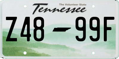 TN license plate Z4899F