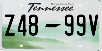 TN license plate Z4899V