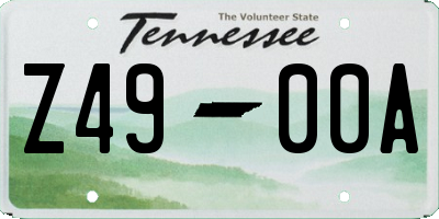 TN license plate Z4900A