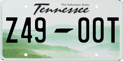 TN license plate Z4900T