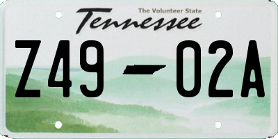 TN license plate Z4902A