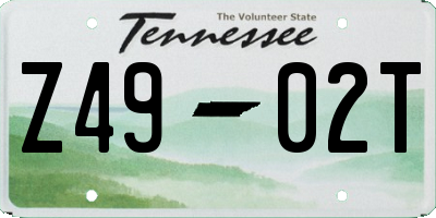 TN license plate Z4902T
