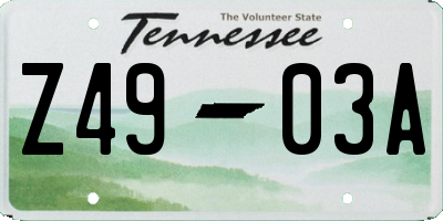 TN license plate Z4903A