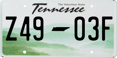 TN license plate Z4903F