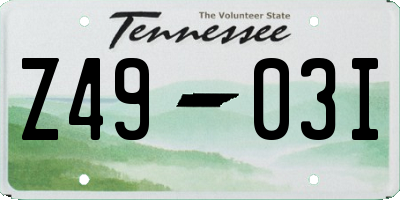 TN license plate Z4903I