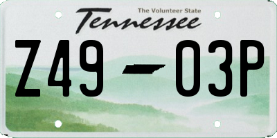 TN license plate Z4903P