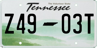 TN license plate Z4903T