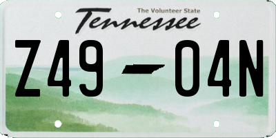 TN license plate Z4904N