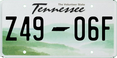 TN license plate Z4906F
