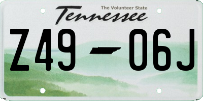 TN license plate Z4906J