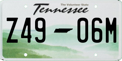 TN license plate Z4906M