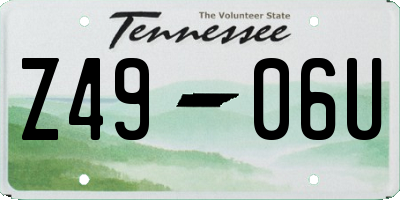TN license plate Z4906U