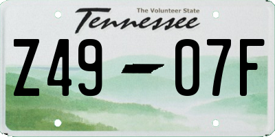 TN license plate Z4907F
