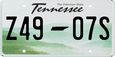 TN license plate Z4907S