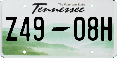 TN license plate Z4908H