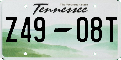 TN license plate Z4908T
