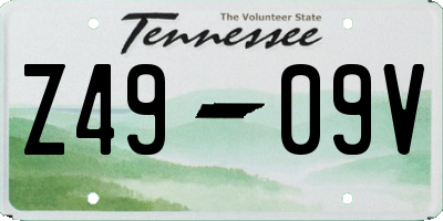 TN license plate Z4909V