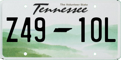 TN license plate Z4910L