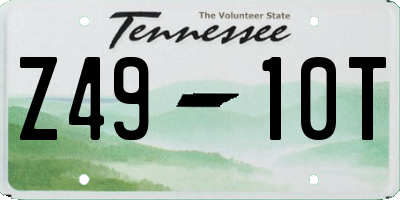 TN license plate Z4910T