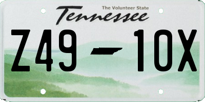 TN license plate Z4910X