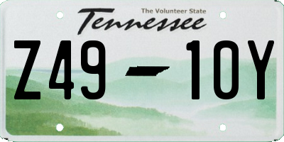 TN license plate Z4910Y