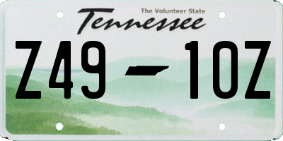 TN license plate Z4910Z