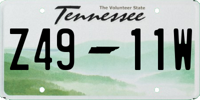 TN license plate Z4911W