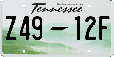 TN license plate Z4912F