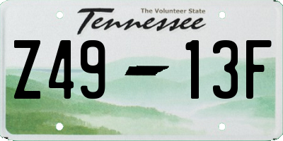 TN license plate Z4913F