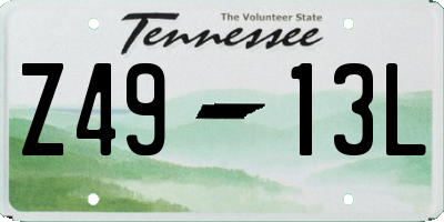 TN license plate Z4913L