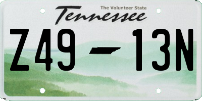 TN license plate Z4913N