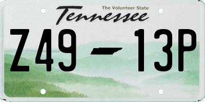 TN license plate Z4913P