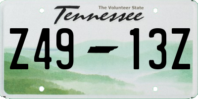 TN license plate Z4913Z