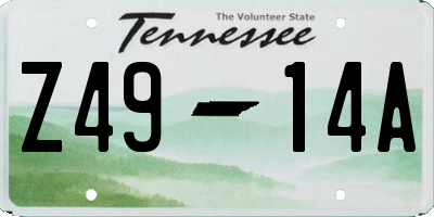 TN license plate Z4914A