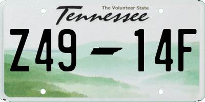 TN license plate Z4914F