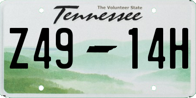TN license plate Z4914H