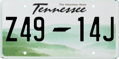 TN license plate Z4914J