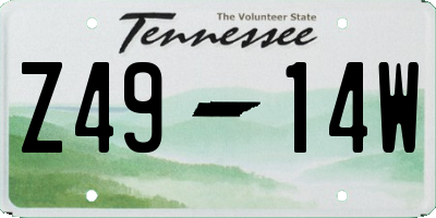 TN license plate Z4914W