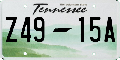 TN license plate Z4915A