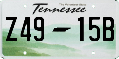 TN license plate Z4915B