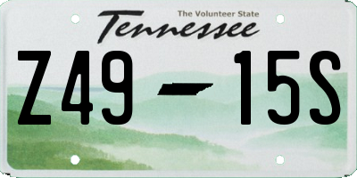TN license plate Z4915S