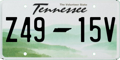 TN license plate Z4915V