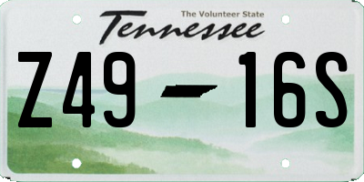 TN license plate Z4916S