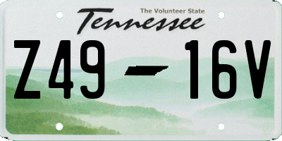 TN license plate Z4916V