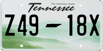 TN license plate Z4918X